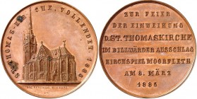 ARCHITEKTUR. 
DOME, MÜNSTER, KIRCHEN, KAPELLEN. 
HAMBURG. St. Thomas-Kirche. Medaille 1885 (v. O. Bergmann, Hamburg) a. d. Feier der Einweihung am 8...