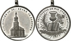 ARCHITEKTUR. 
DOME, MÜNSTER, KIRCHEN, KAPELLEN. 
HAMBURG. St. Georg-Kirche. Medaille 1889 (v. O. Bergmann, Hamburg) zur Erinnerung an die Konfirmati...