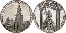 ARCHITEKTUR. 
DOME, MÜNSTER, KIRCHEN, KAPELLEN. 
HEILBRONN. St. Kilianskirche. Medaille 1979 auf 450 Jahre Kilianskirche 1529-1979. Ansicht inmitten...