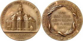 ARCHITEKTUR. 
DOME, MÜNSTER, KIRCHEN, KAPELLEN. 
HIRSCHBERG. (Schlesien), Gnadenkirche zum Kreuze Christi. Medaille 1909 (b. L. Chr. Lauer, Nürnberg...
