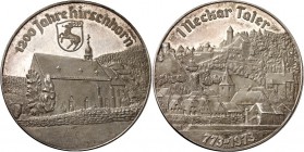 ARCHITEKTUR. 
DOME, MÜNSTER, KIRCHEN, KAPELLEN. 
HIRSCHHORN. Ersheimer Kapelle. Medaille 1973 (o. Sign.) 1 Neckar-Taler. 1200 Jahre Hirschhorn 773-1...