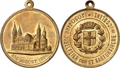 ARCHITEKTUR. 
DOME, MÜNSTER, KIRCHEN, KAPELLEN. 
KOBLENZ. Basilika St. Kastor. Medaille 1886 (b. Lauer) a.d. 1050jährige Jubiläum der Kastorkirche. ...