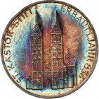 ARCHITEKTUR. 
DOME, MÜNSTER, KIRCHEN, KAPELLEN. 
KOBLENZ. Basilika St. Kastor o.J. (o. Sign.) Miniaturmedaille. Ansicht d. Basilika mit Blick auf di...