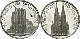 ARCHITEKTUR. 
DOME, MÜNSTER, KIRCHEN, KAPELLEN. 
KÖLN. Dom. Medaille 1842 (v. Rabausch, b. Neuss) a. d. 2. Grundsteinlegung des Domes am 4. Septembe...