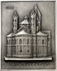 ARCHITEKTUR. 
DOME, MÜNSTER, KIRCHEN, KAPELLEN. 
KÖLN. St. Aposteln. Plakette 1986 (Buderus, sign. HK) Choransicht. eins. Eisenguss-116 x 93 mm. . ...