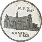 ARCHITEKTUR. 
DOME, MÜNSTER, KIRCHEN, KAPELLEN. 
KOPENHAGEN. Holmens Kirche. Medaille 1992 (o. Sign.) auf die Silberhochzeit von Königin Margarethe ...