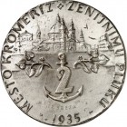 ARCHITEKTUR. 
DOME, MÜNSTER, KIRCHEN, KAPELLEN. 
KROMERIZ / KREMSIER. Johannes-der-Täufer-Kirche. Medaille 1935 (R. Breza) auf das 2. Ingenieurregim...