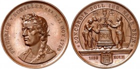PERSONEN. 
MEDIZINER, darunter Sammlung Dr. Bösing. 
SCHILLER, Friedrich von *1759 Marbach +1805 Weimar. Medaille 1859 (v. Staudigel und Schnitzspah...