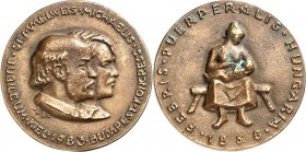 PERSONEN. 
MEDIZINER, darunter Sammlung Dr. Bösing. 
SEMMELWEIS, Ignaz Philipp *1818 Budapest +1865 Wien-Döbling. Medaille 1983 (v. BB = B\'faza Bar...