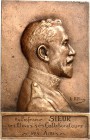 PERSONEN. 
MEDIZINER, darunter Sammlung Dr. Bösing. 
SIEUR, Célestin *1860 Faye (Charente) +1955 Paris. Einseitige Plakette o.J. (vor 1920) (v. Loui...