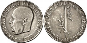 PERSONEN. 
MILITÄRS. 
LUDENDORFF, Erich *1865 +1937. Medaille 1937 (v.Bleeker, b. Münzamt Wien) a. d. Tod d. WK-Generals u. Politikers in München. K...