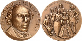 PERSONEN. 
MUSIKER und KOMPONISTEN. 
MEYERBEER, Giacomo *1791 Berlin +1864 Paris. Medaille 1971 (v. J. Hardy). Brb. n.r. // Gruppe von 6 Figuren aus...