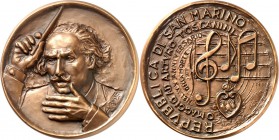 PERSONEN. 
MUSIKER und KOMPONISTEN. 
TOSCANINI, Arturo *1867 Parma +1957 New York. Medaille 1977 (v. A. Berti) a.d. 20. Todestag. Brb. v.v. beim Dir...