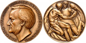 PERSONEN. 
MUSIKER und KOMPONISTEN. 
WAGNER, Richard *1813 Leipzig +1883 Venedig. Medaille 1913 (v. Rudolf Bosselt, b. C. Poellath) a.d. 100. Geburt...
