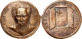 PERSONEN. 
NATURWISSENSCHAFTLER. 
RÖNTGEN, Wilhelm Conrad *1845 Lennep +1923 München. Medaille o.J. (1978) (v. Tommaso Geraci) Brb. v.v. // MERCI MO...