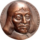PERSONEN. 
PHILOSOPHEN. 
DESCARTES, René *1596 La Haye (Den Haag) +1650 Stockholm. Medaille 1979 (v. J. Henke, b. W. Füssel, Berlin) Kopf n. halbr. ...