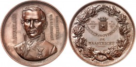 PERSONEN. 
POLITIKER. 
AKEN, H.J.W. van. Medaille 1860 (v. K. Wiener te S'Hage) a.d. Tod. Ordengeschmücktes Brb. v.v. // Wappen von Maastricht u. Sc...