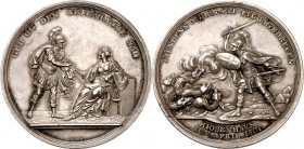 GESCHICHTE u. VERKEHRSWESEN. 
KRIEG und FRIEDEN. 
Französische Revolution und Zeit Napoleons 1789-1815. Medaille 1801 (v. Loos) a. d. zurückgeschlag...
