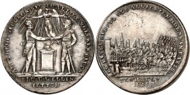 GESCHICHTE u. VERKEHRSWESEN. 
KRIEG und FRIEDEN. 
Befreiungskriege und Wiener Kongress 1813-1815. Deutscher "Jetton" 1815 (o. Sign.) a.d. 2. Einzug ...