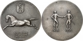 MEDAILLEURE des XIX. u. XX. Jh.. 
DEUTSCHLAND vor 1933. 
SCHWEGERLE, Hans *1882 Lübeck +1950 München. Medaille 1936 500 J. deutsche Pferderennen in ...