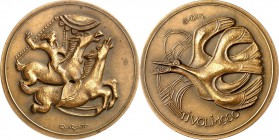 MEDAILLEURE des XIX. u. XX. Jh.. 
BELGIEN. 
ELSTRÖM, Harry *1906 Berlin +1993 Linkebeek. Medaille 1980 (Kultatelloisuus, Finnland, b. Anders Nyborg)...