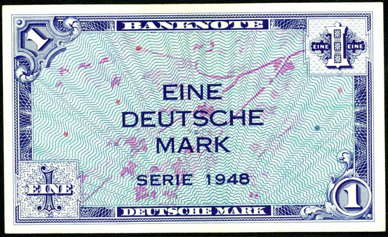 Bundesrepublik. 
Bank Deutscher Länder. 
1 Deutsche Mark 1948. Ros. 232. . 
...