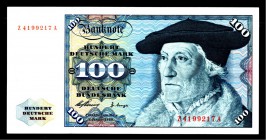 Bundesrepublik. 
Bundesbank. 
100 Deutsche Mark 2.1.1970 Z-A Ersatznote. Ros. 273c. . 

I
