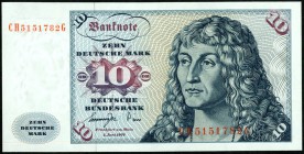 Bundesrepublik. 
Bundesbank. 
10 Deutsche Mark 1.6.1977 CH-G. Ros. 275a. . 

I