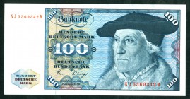 Bundesrepublik. 
Bundesbank. 
100 Deutsche Mark 2.1.1980 NJ-M. Ros. 289a/BRD 33. . 

I