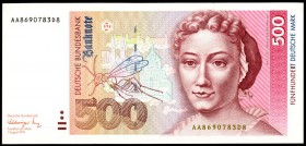 Bundesrepublik. 
Bundesbank. 
500 Deutsche Mark 1.8.1991 AA-D. Ros. 301a. . 

I