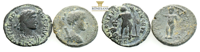 Ancient Bronze Coins…. 2 Pieces…Sold As Seen.No Returns.