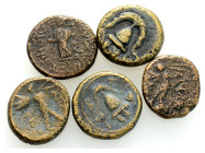 Ancient Bronze Coins…. 5 Pieces…Sold As Seen.No Returns.