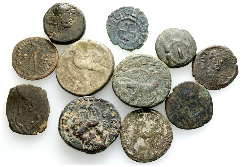 Ancient Bronze Coins…. 11 Pieces…Sold As Seen.No Returns.