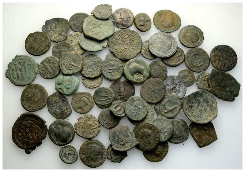 Ancient Bronze Coins…. 57 Pieces…Sold As Seen.No Returns.