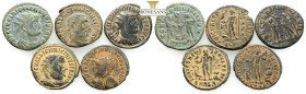 Ancient Bronze Coins…. 5 Pieces…Sold As Seen.No Returns.