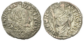 BOLOGNA
Innocenzo XI (Benedetto Odescalchi), 1676-1689.
Doppio Bolognino o Muraiola.
Mi
gr. 1,37
Dr. INNOCENTIVS XI PON M. Busto a d. con piviale...