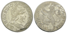 BOLOGNA
Benedetto XIV (Prospero Lorenzo Lambertini), 1740-1758.
Bianco 1749.
Ag
gr. 3,31
Dr. BENEDIC XIV P M BONON. Busto a d. con camauro.
Rv. ...