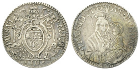 BOLOGNA
Pio VI (Giannangelo Braschi), 1775-1799.
Paolo o Mezza Lira 1781.
Ag
gr. 2,57
Dr. PIVS VI - P M 1781. Stemma sormontato da triregno e chi...