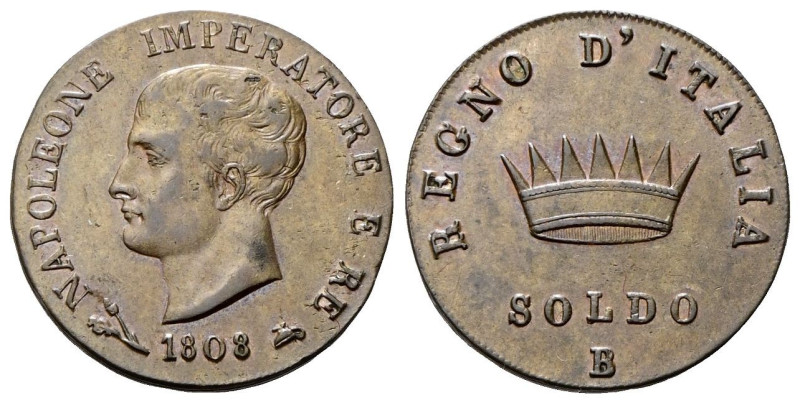 BOLOGNA
Napoleone I Re d’Italia, 1805-1814.
Soldo 1808.
Æ
gr. 10,48
Dr. Tes...