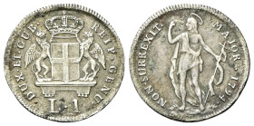 GENOVA
Dogi Biennali, 1528-1797. III Fase, 1637-1797.
Lira 1794.
Ag
gr. 3,77
Dr. DUX ET GUB - REIP GENU. Stemma della Repubblica coronato e soste...