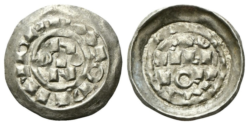 MILANO
Enrico II di Sassonia, 1004-1024.
Denaro scodellato.
Ag
gr. 1,18
Dr....