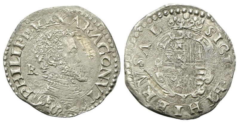 NAPOLI
Filippo II di Spagna, Re di Napoli e di Sicilia 1554-1598.
Tarì.
Ag
g...