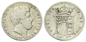 NAPOLI
Ferdinando II di Borbone, 1830-1859.
Tarì 1852,
Ag
gr. 4,52
Dr. Testa barbuta a d.
Rv. Stemma coronato. 
Pannuti Riccio 134; MIR 509/13;...