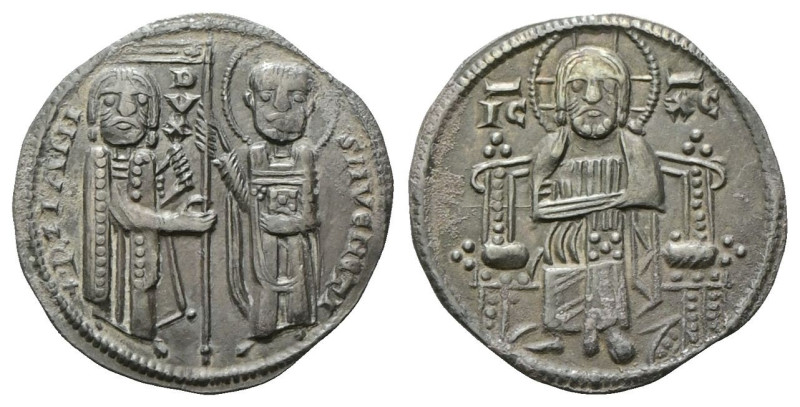 VENEZIA
Pietro Ziani Doge XLII, 1205-1229. 
Grosso.
Ag
gr. 2,11
Dr. +P. ZIA...