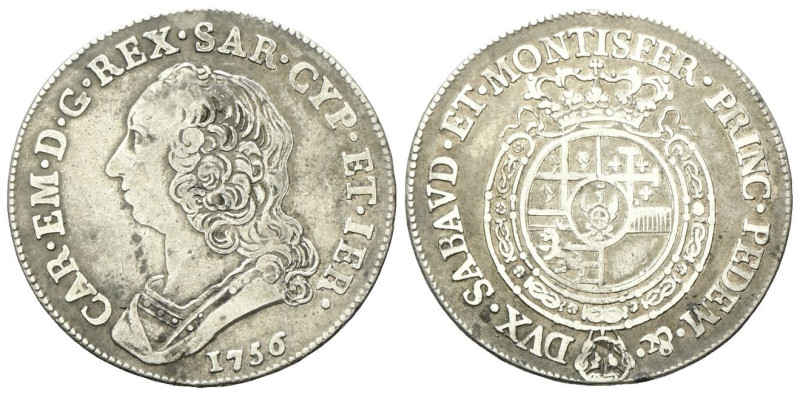 REGNO DI SARDEGNA
Carlo Emanuele III, 1730-1773.
Quarto di Scudo nuovo 1756.
...