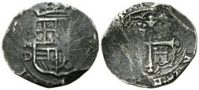 MESSICO
Filippo III di Spagna, Duca di Milano, Re di Napoli e di Sicilia, 1598-1621.
8 Reales MD, Città del Messico.
Ag
gr. 21,11
Dr. Stemma coro...