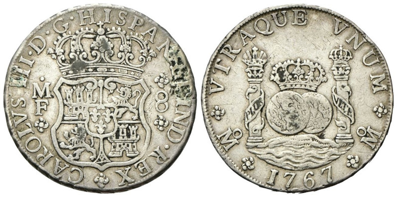 MESSICO
Carlo III, 1759-1788.
8 Reales 1767 MF.
Ag
gr. 26,64
Dr. CAROLUS II...