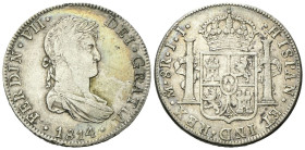 MESSICO
Ferdinando VII, 1808-1833.
8 Reales 1814 JJ.
Ag
gr. 26,65
Dr. Busto laureato e corazzato a d.
Rv. Stemma coronato tra due colonne.
KM# ...