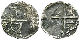 SPAGNA
Filippo III di Spagna, Duca di Milano, Re di Napoli e di Sicilia, 1598-1621.
4 Reales data illeggibile TC, Toledo.
Æ
gr. 13,05
Dr. [...]PV...