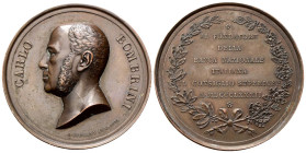 GENOVA
Carlo Bombrini (banchiere e senatore del Regno), 1804-1882.
Medaglia 1882 opus A. Pieroni.
Æ
gr. 55,67 mm 49,4
Dr. CARLO - BOMBRINI. Busto...